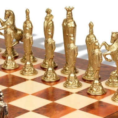 Alternative view of Florentin Renaissance Schachset aus Ulmen- und Heideholz & Schachspiel aus Metall