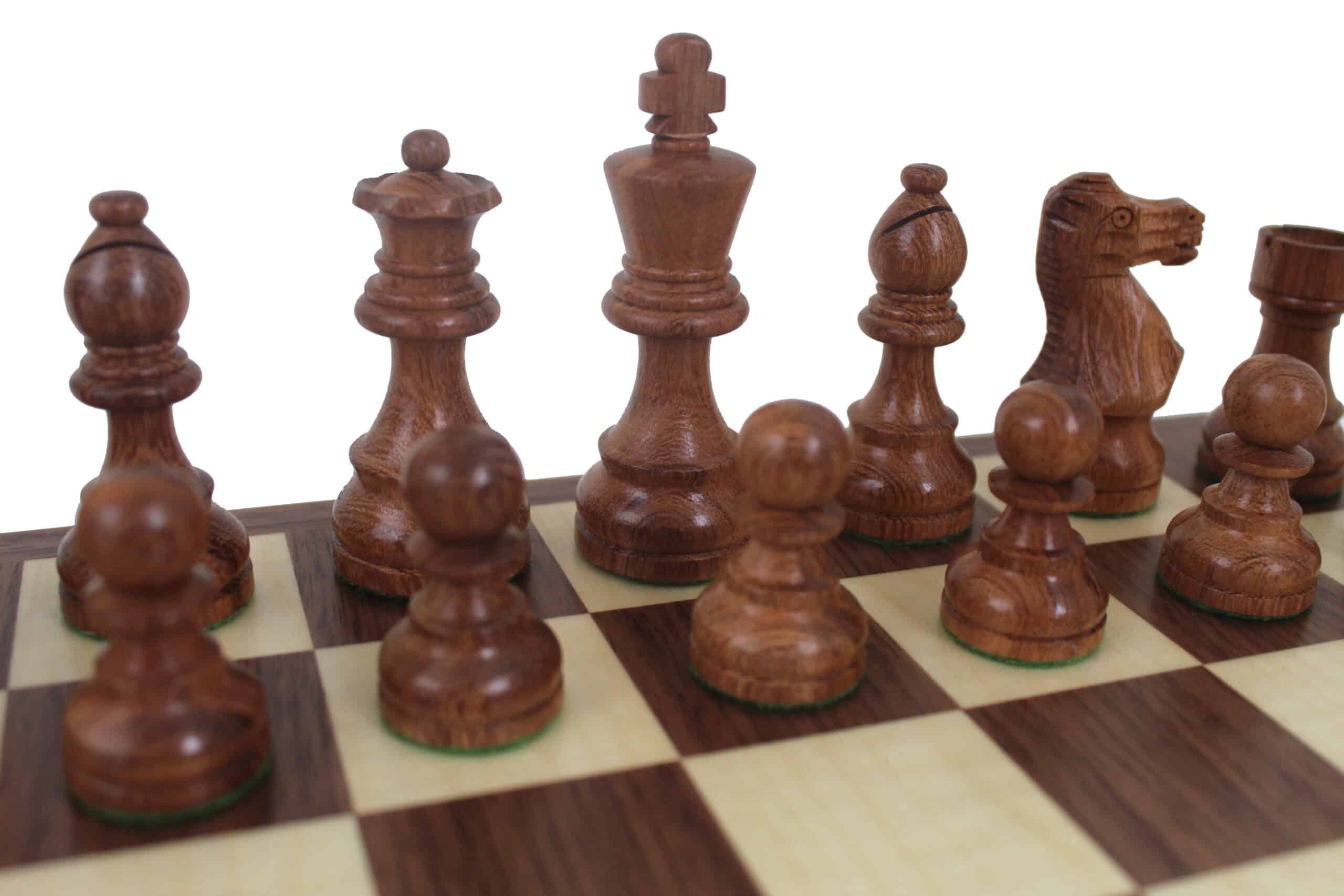 Classic VII Schachbrett und Schachspiel aus goldenem Rosenholz – Bild 2