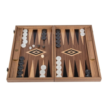 Backgammon en Bois de Noyer avec Supports Latéraux