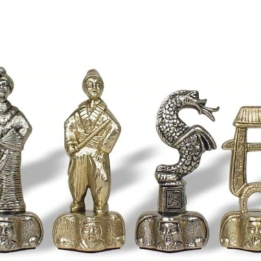 Schachspiel aus Metall Samurai