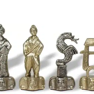 Schachspiel aus Metall Samurai