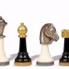 Schachspiel "Staunton Design" aus schwarz und weiß lackiertem Massivmetall