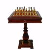 Set "Arabic Style" Holz- und Messingtisch & Schachspiel aus Metall und Holz