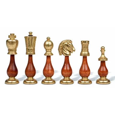 Schachfiguren Arabic Style komplett golden, Detail von Turm und Springer