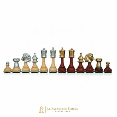 Schachspiel "Large Persian" aus Holz und massivem Messing mit Gold- und Silberauflage
