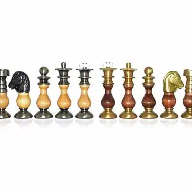 Jeu d'Echecs "Français" en Bois et Laiton Massif