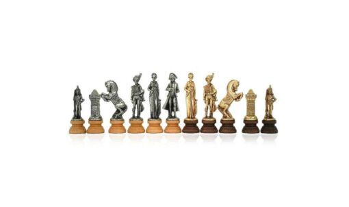 Schachspiel "Napoleon" aus Holz und Metall