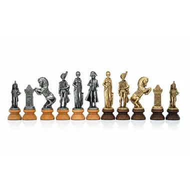 Schachspiel "Napoleon" aus Holz und Metall