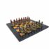 Set "Moncada III" Ahornholzschachbrett & Schachspiel aus massivem Metall Handbemalt