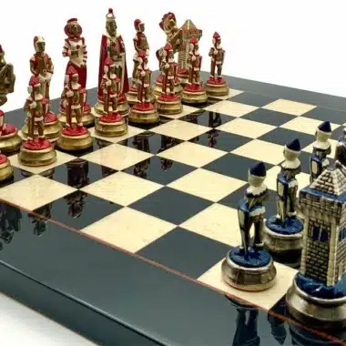 Mary Stuart IV Schachbrett in & Schachspiel aus Metall handbemalt