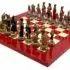 Napoleon Waterloo Set Ahornholzschachbrett und handbemalte Schachfiguren aus Metall