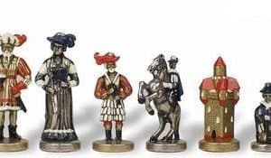 Schachspiel aus handbemaltem Metall Lanzichenecchi Söldner