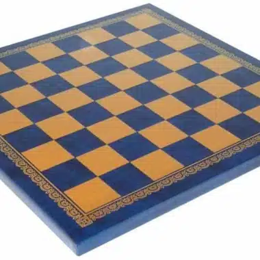 Schachbrett aus blauem Kunstleder