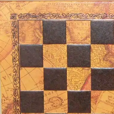 Alternative view of Schachbrett aus Kunstleder Weltkarte