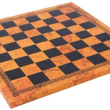Schachbrett aus Kunstleder Weltkarte