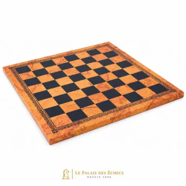 Schachbrett aus Kunstleder Weltkarte, Gesamtansicht diagonal