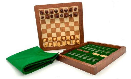 3 in 1 Schachbrettspiel Set Reise Brettspiel Schach Dame und Backgammon aus Holz 