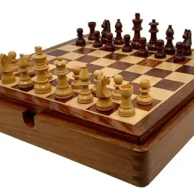 Alternative view of Reise-Magnetisches Schachset mit Holz-Aufbewahrungsfach