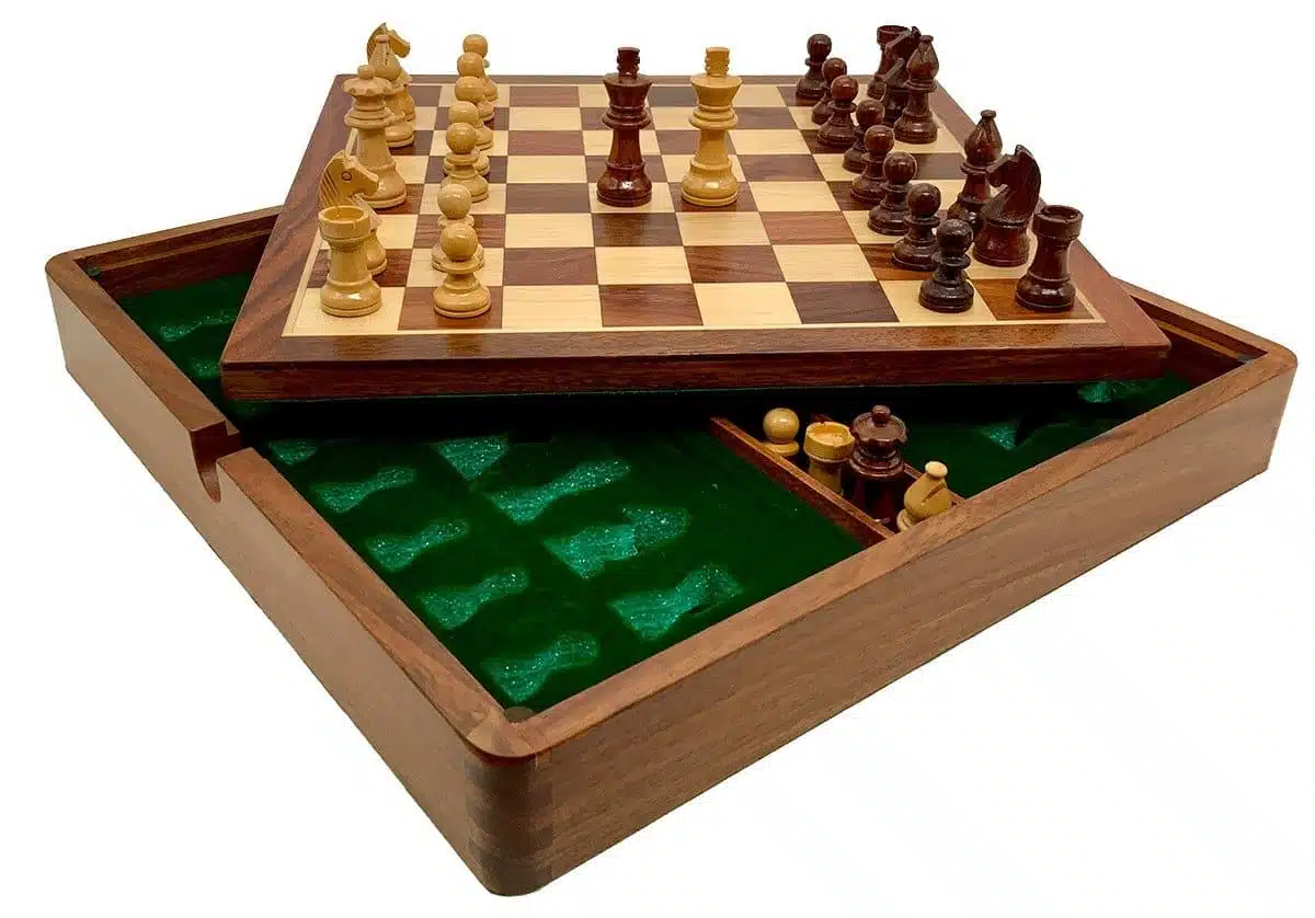 Reise-Magnetisches Schachset mit Holz-Aufbewahrungsfach – Bild 5