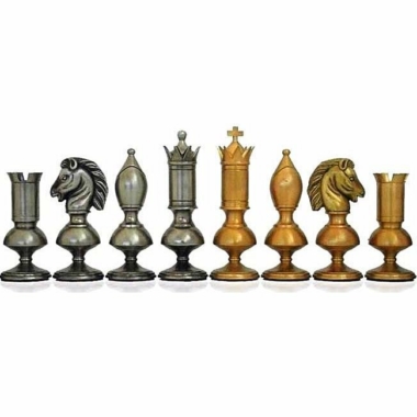 Ensemble "Giant Contemporain" Table en Bois, Onyx, Albâtre de Toscane et Marbre de Carrare & Jeu d'Echecs en Laiton