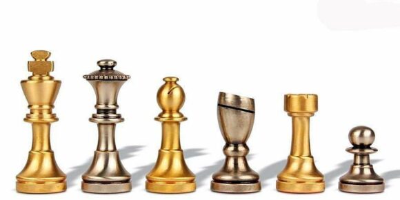 Schachspiel "Staunton Contemporary" aus Messing