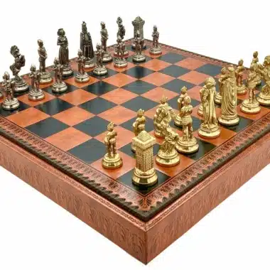 Mary Stuart VII Schachbrett-Set mit Aufbewahrung und Metallschachspiel