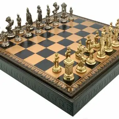 Mary Stuart VIII Schachbrett-Set mit Aufbewahrung und Metallschachspiel