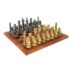 Set "Ägyptisch" Schachbrett aus Kunstleder & Schachspiel aus Massivmetall