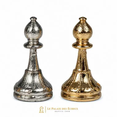 Silber- und goldfarbene Läufer des Sets Mignon Flower V von vorne