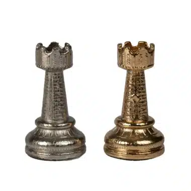 Türme Mignon Flower II in Gold und Silber, Detail der ziselierten Zinnen