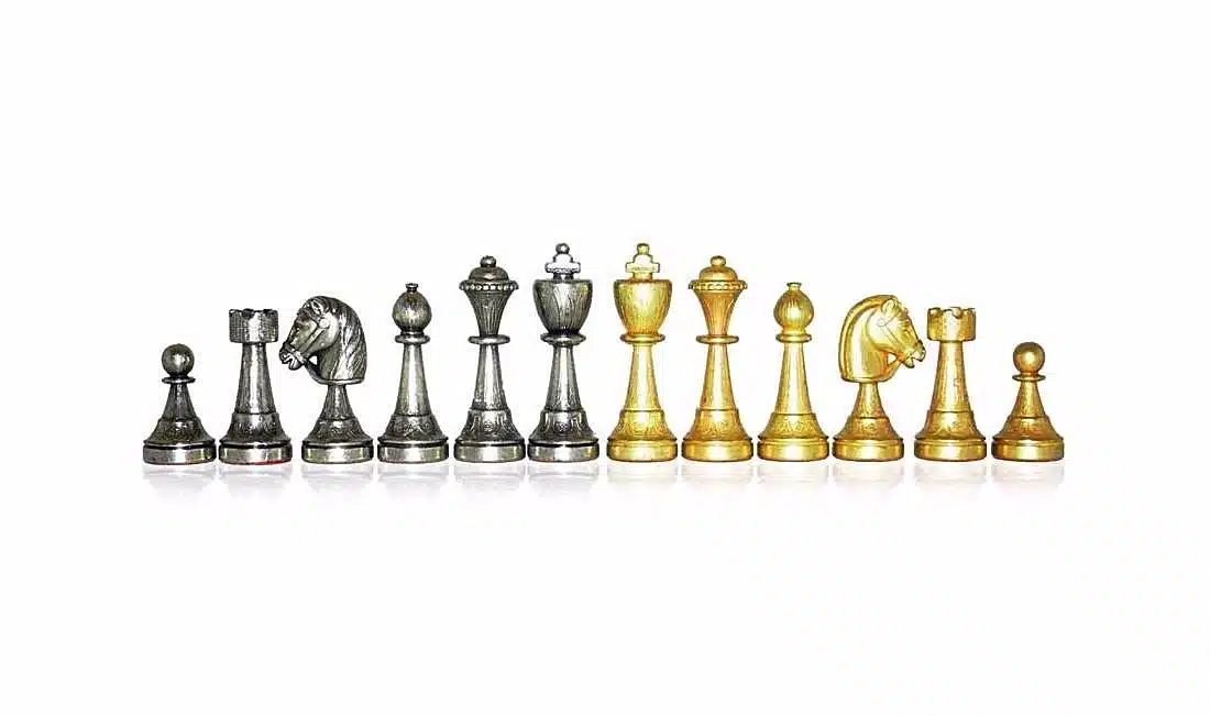 Staunton Schachfiguren und Schachbrett auf Fuß mit Holz-Aufbewahrungsschublade – Bild 9