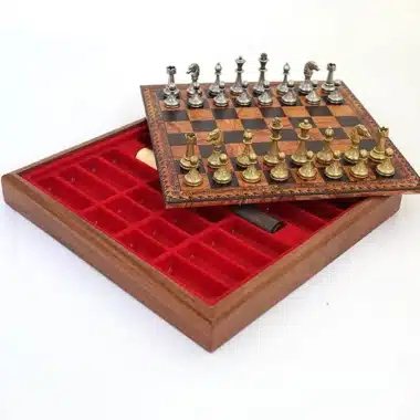 Alternative view of Set Süße Blumen Schachbrett aus Kunstleder & Schachspiel aus Metall