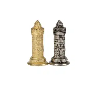 Camelot-Türme in Gold und Silber, Detail der beiden Turmfiguren