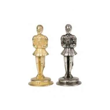 Stehende vergoldete und versilberte Bauern des Camelot König Arthur Metallschachsets