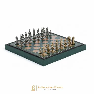 Camelot-Set König Artus auf grün-goldenem Schachbrett, Box geschlossen