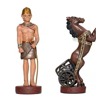Rom und Ägypten III Schachbrett aus Ulmen- und Heidekrautholz & handbemaltes Schachspiel aus Zinn – Bild 6
