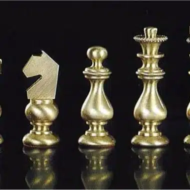 Messing Schachspiel "Little French"