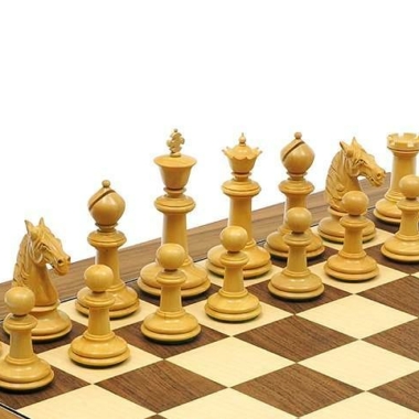 Alternative view of Set "The Bath" Schachbrett aus Ahorn- und Walnussholz & Schachspiel aus Ebenholz