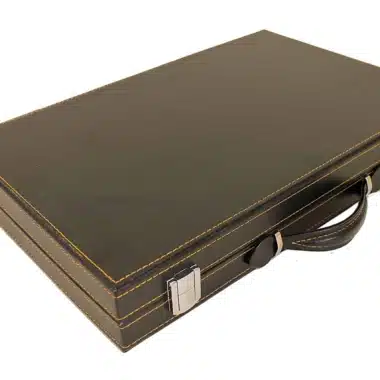 Elegantes Backgammon aus italienischem Kunstleder für die Reise Zusammenklappbar und magnetisch – Bild 2