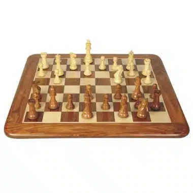 Supreme Classic Schachbrett-Set aus Goldrosenholz und Ahorn & Schachspiel aus Goldrosenholz