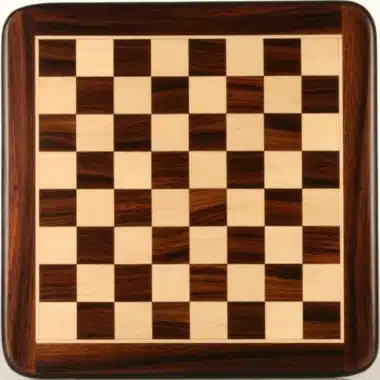 Alternative view of Rundes Schachbrett aus Rosenholz und Ahornmatte