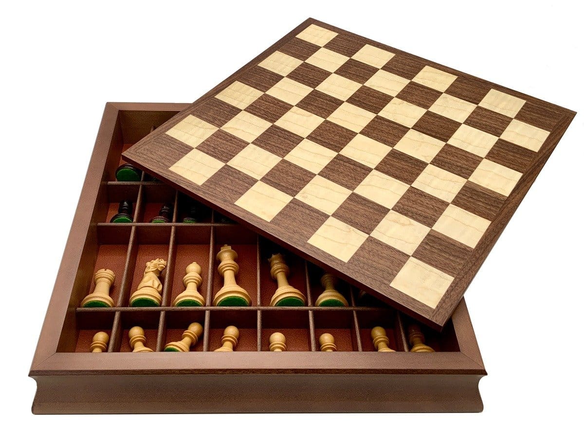 Set "Holz von damals" Schachbrett aus Ahorn- und Walnussholz und Schachfiguren aus Rosenholz – Bild 2