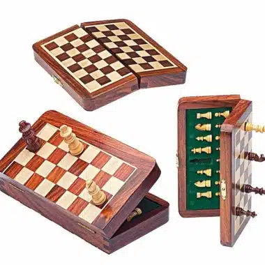 Reise-Magnet-Schachset aus Holz
