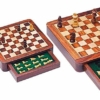 Magnetisches Reiseset mit Holzaufbewahrungsschublade