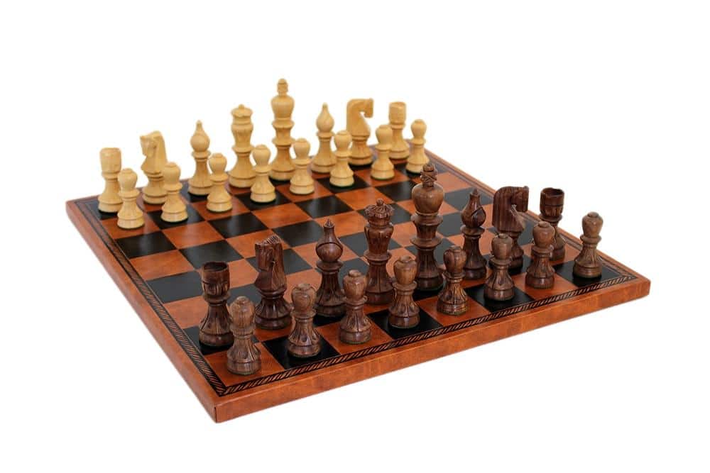 Ritz Schachspielset aus Holz und Schachbrett aus Kunstleder