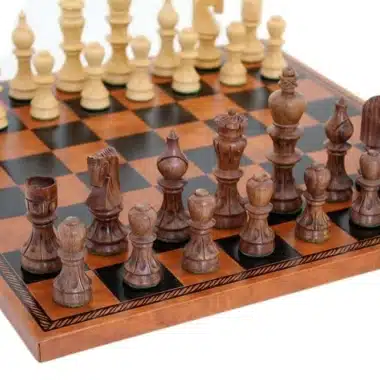 Ritz Schachspielset aus Holz und Schachbrett aus Kunstleder – Bild 3