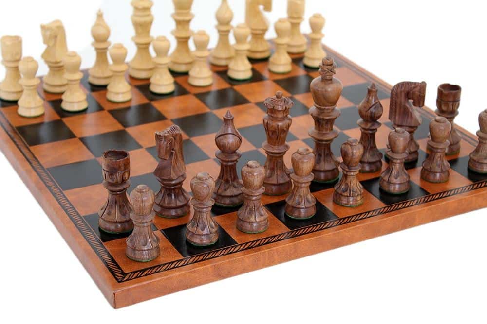 Ritz Schachspielset aus Holz und Schachbrett aus Kunstleder – Bild 3