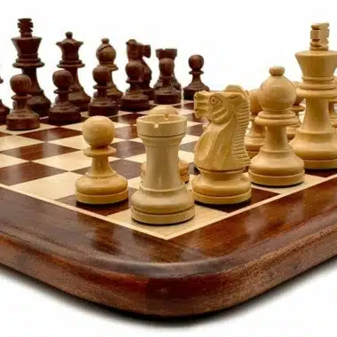Set Classic XII Schachbrett aus Gold-Rosenholz und Schachspiel aus Gold-Rosenholz – Bild 4