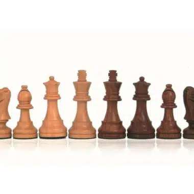 Classic XIII Schachbrett aus Ahorn- und Nussbaumholz mit Aufbewahrung und Schachspiel aus goldenem Rosenholz – Bild 3