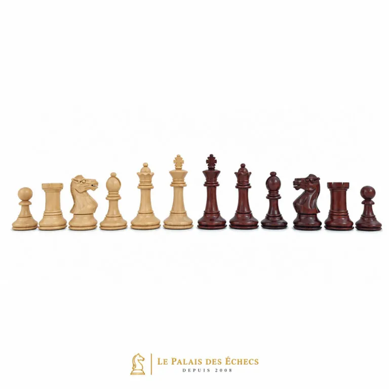 Schachfiguren Staunton Professional aus Palisanderwurzelholz, Könige und Läufer aufgereiht